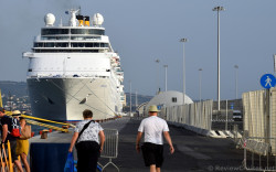 Bow of the Costa NeoClassica docked at Civitavecchia Cruise Port.jpg